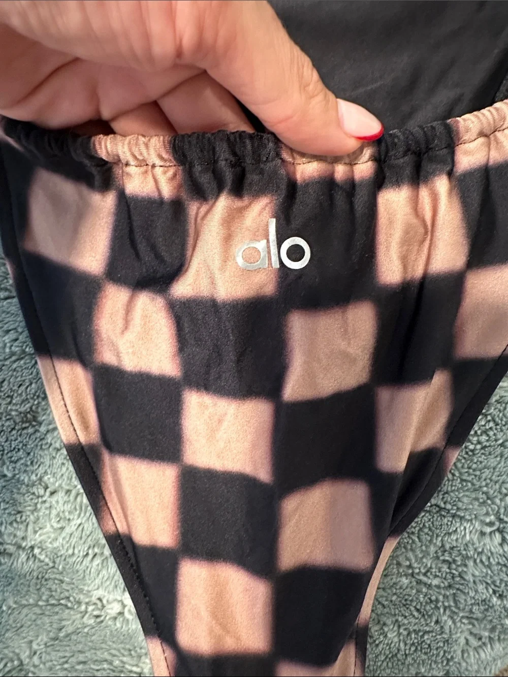 Rare Limited Edition Frankie's Bikinis x Alo Checkerboard One-Piece Swimsuit